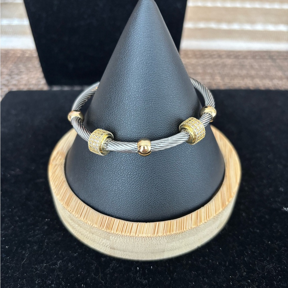 Elegant 18k Gold filled  and Silver Women's Bracelet